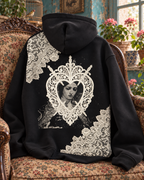 Heart & Swords — hoodie noir, vue de dos