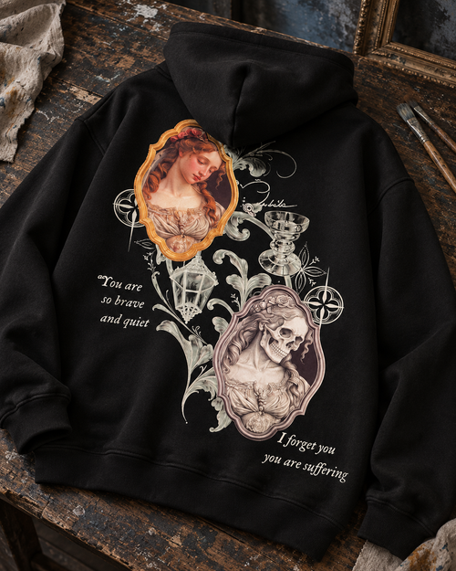 Portrait & Skull — détail du motif